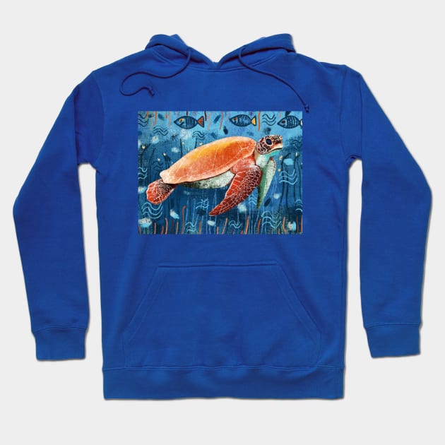 Turtle swimming in the ocean Hoodie by Mimie20